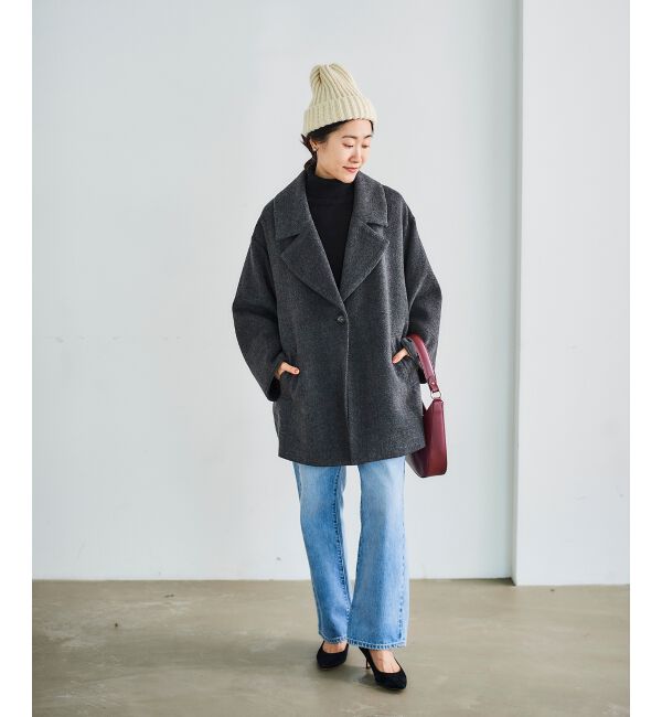 le.coeur blanc「《WEB限定アイテム》ヘリンボーンミドルコート」|その他|