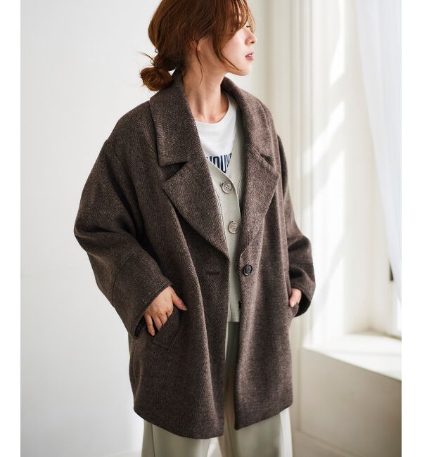 le.coeur blanc「《WEB限定アイテム》ヘリンボーンミドルコート」|その他|