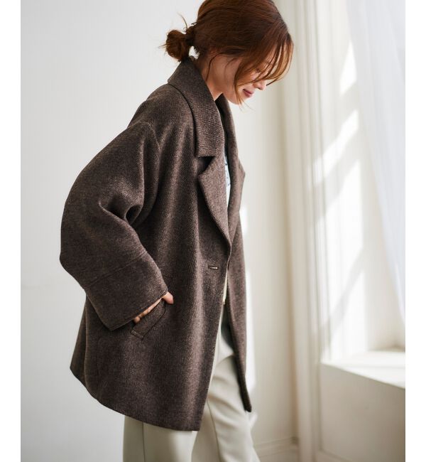 le.coeur blanc「《WEB限定アイテム》ヘリンボーンミドルコート」|その他|