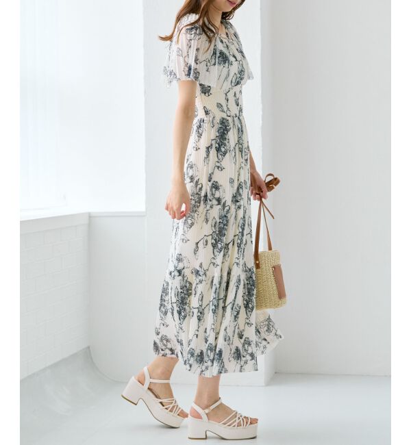 MAJESTICLEGON「チュールプリーツフラワーワンピース」|ワンピース|