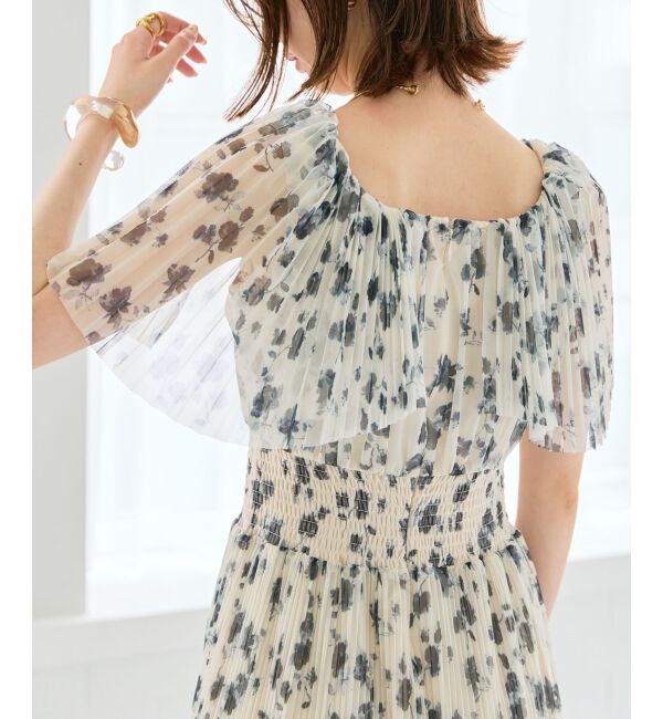 MAJESTICLEGON「チュールプリーツフラワーワンピース」|ワンピース|