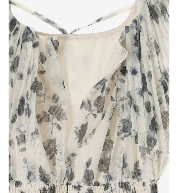 MAJESTICLEGON「チュールプリーツフラワーワンピース」|ワンピース|