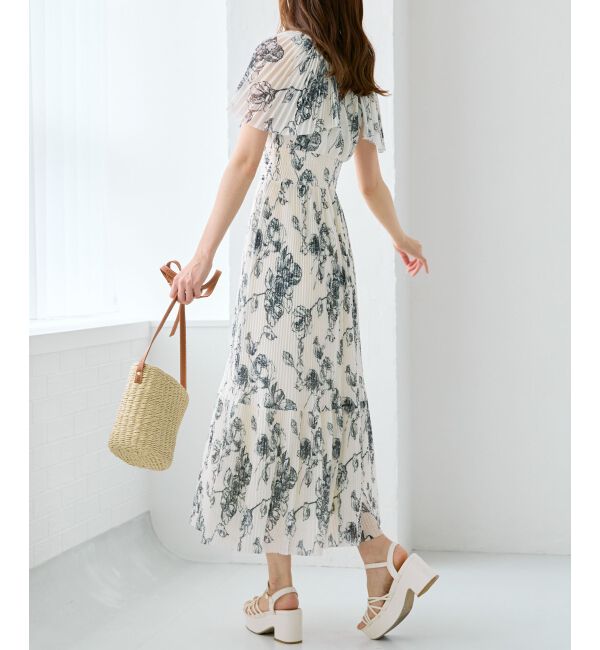 MAJESTICLEGON「チュールプリーツフラワーワンピース」|ワンピース|