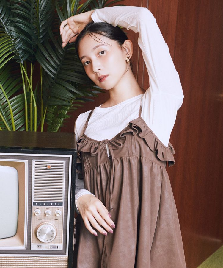 earth music&ecology「フェイクレザーキャミチュニック」|ベスト・ジレ|