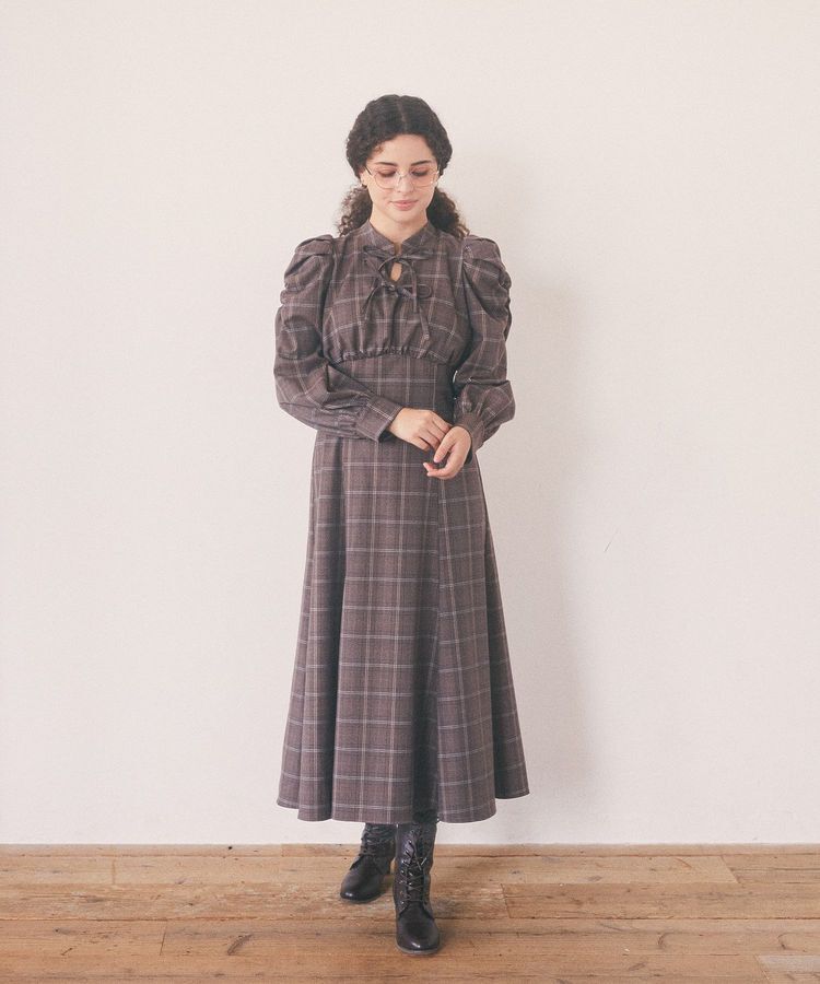 Maison de FLEUR Petite Robe「聡明な淑女のチェックワンピース」|ワンピース|