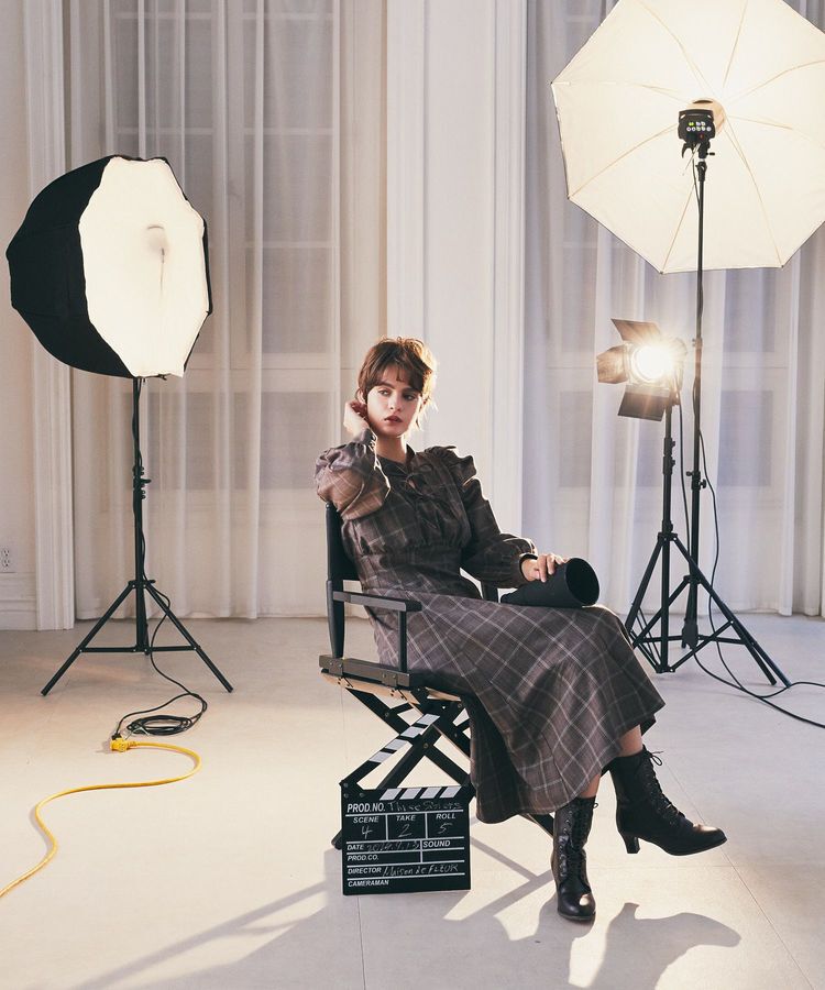 Maison de FLEUR Petite Robe「聡明な淑女のチェックワンピース」|ワンピース|