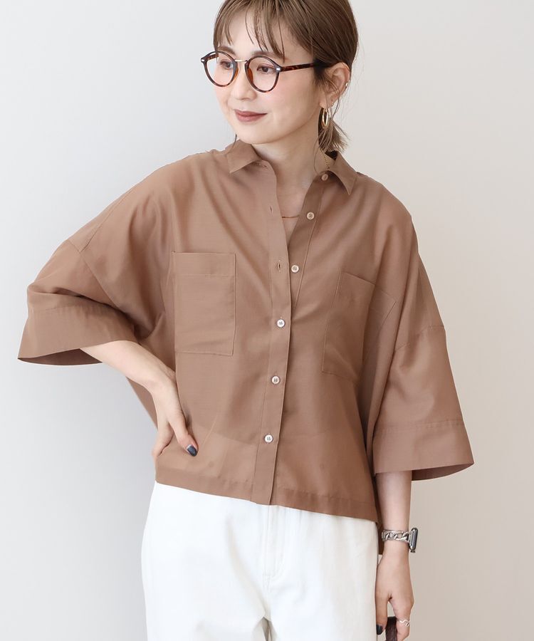 AMERICAN HOLIC「Wポケットシアー半袖シャツ」|シャツ・ブラウス|Beige