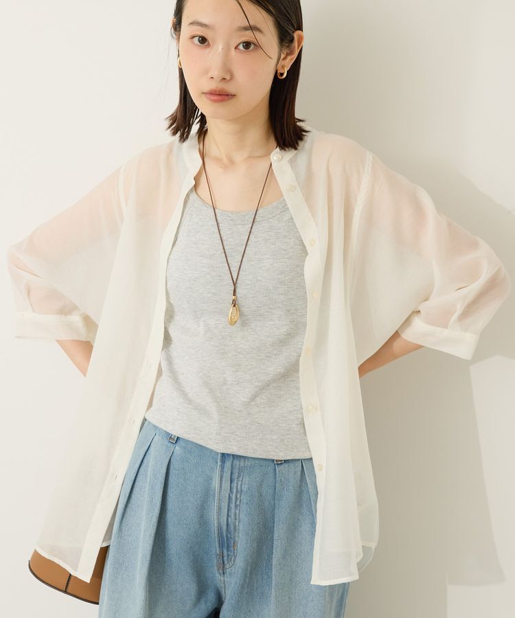 AMERICAN HOLIC「5分袖シアードルマンシャツ」|シャツ・ブラウス|Ivory