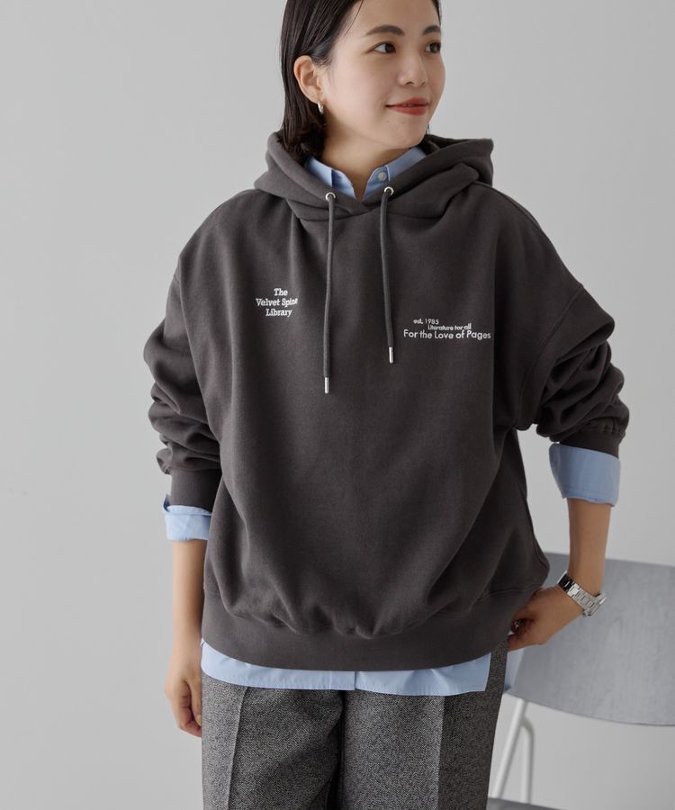 AMERICAN HOLIC「刺繍ロゴ裏起毛パーカー」|スウェット・ジャージ|Charcoal Gray