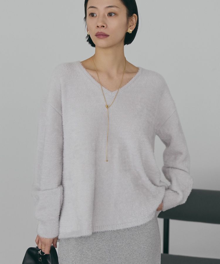 AMERICAN HOLIC「Vネックフェアリーニットプルオーバー」|ニット・セーター|Light Gray