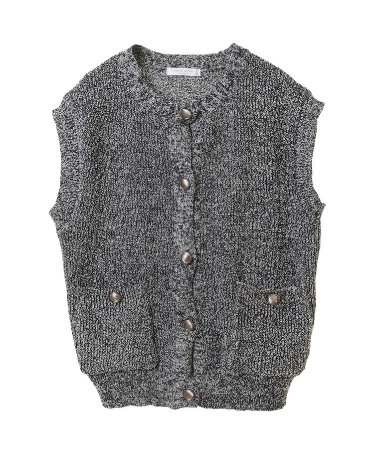 Green Parks「シルバーボタンクルーネックベスト」|ベスト・ジレ|