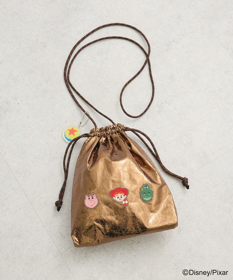 Green Parks「トイストーリー/メタリック巾着ポシェット」|ポーチ|Gold