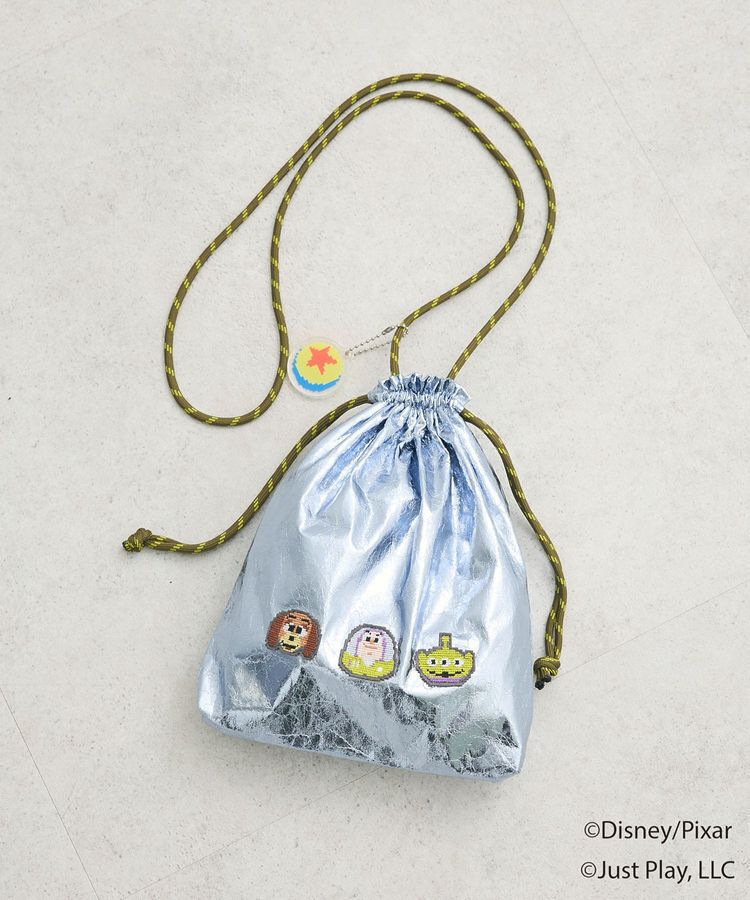 Green Parks「トイストーリー/メタリック巾着ポシェット」|ポーチ|Light Blue