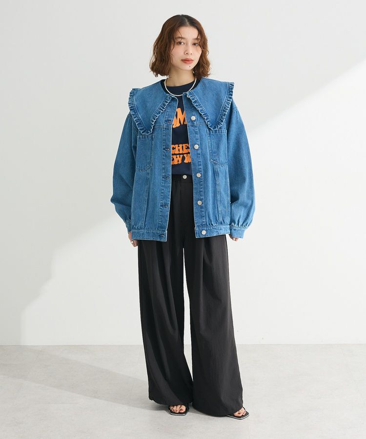 Green Parks「・DOUBLE FLAGS フリルカラーGジャン」|テーラードジャケット|