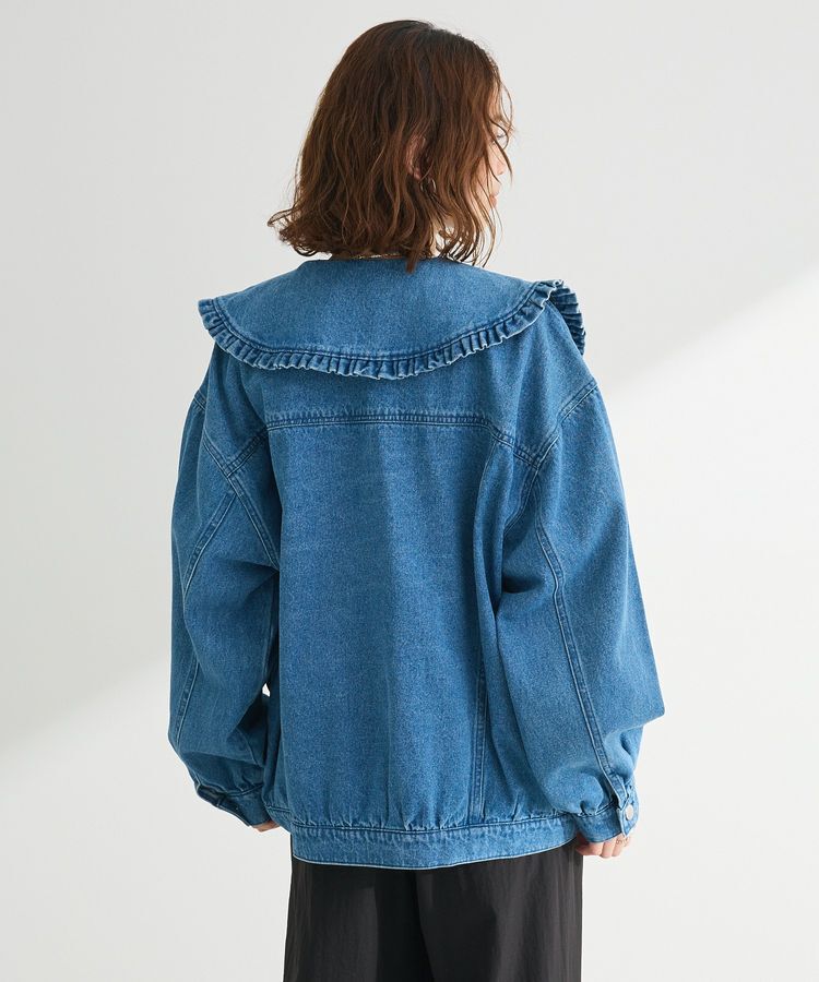 Green Parks「・DOUBLE FLAGS フリルカラーGジャン」|テーラードジャケット|