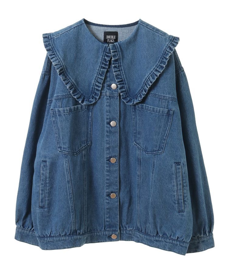 Green Parks「・DOUBLE FLAGS フリルカラーGジャン」|テーラードジャケット|