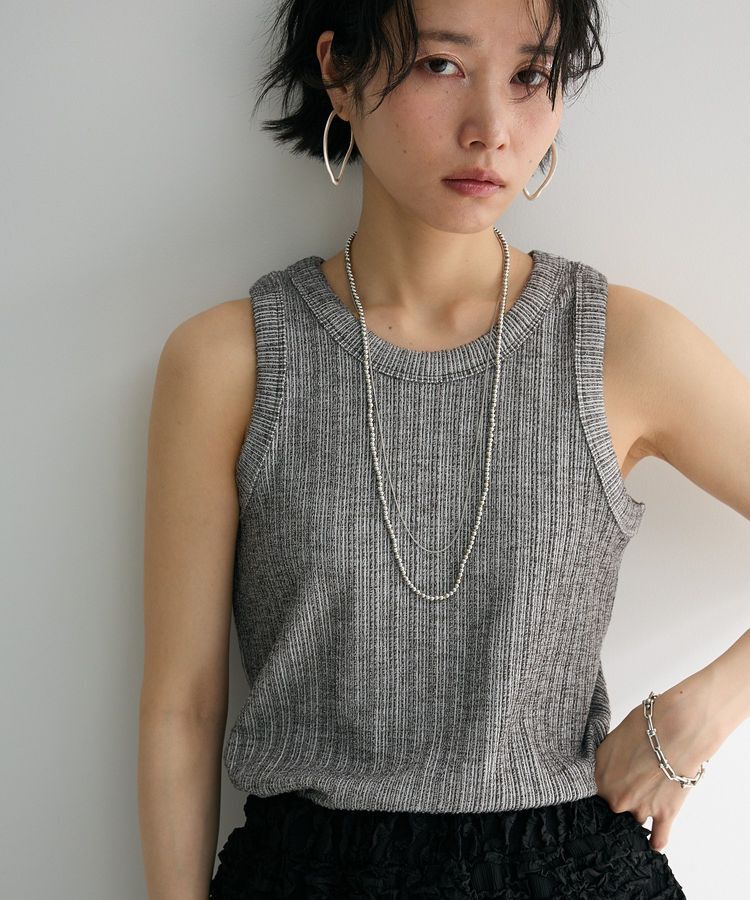 Green Parks「メランジタンクトップ」|インナー|Black