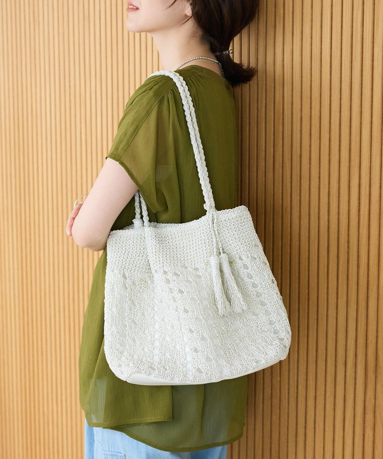 Green Parks「・QUON マクラメメタルトート」|トートバッグ|Off White
