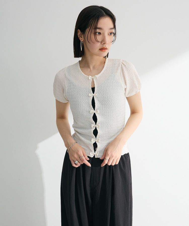 Green Parks「・swing by フロントリボンプルオーバー」|Tシャツ・カットソー|