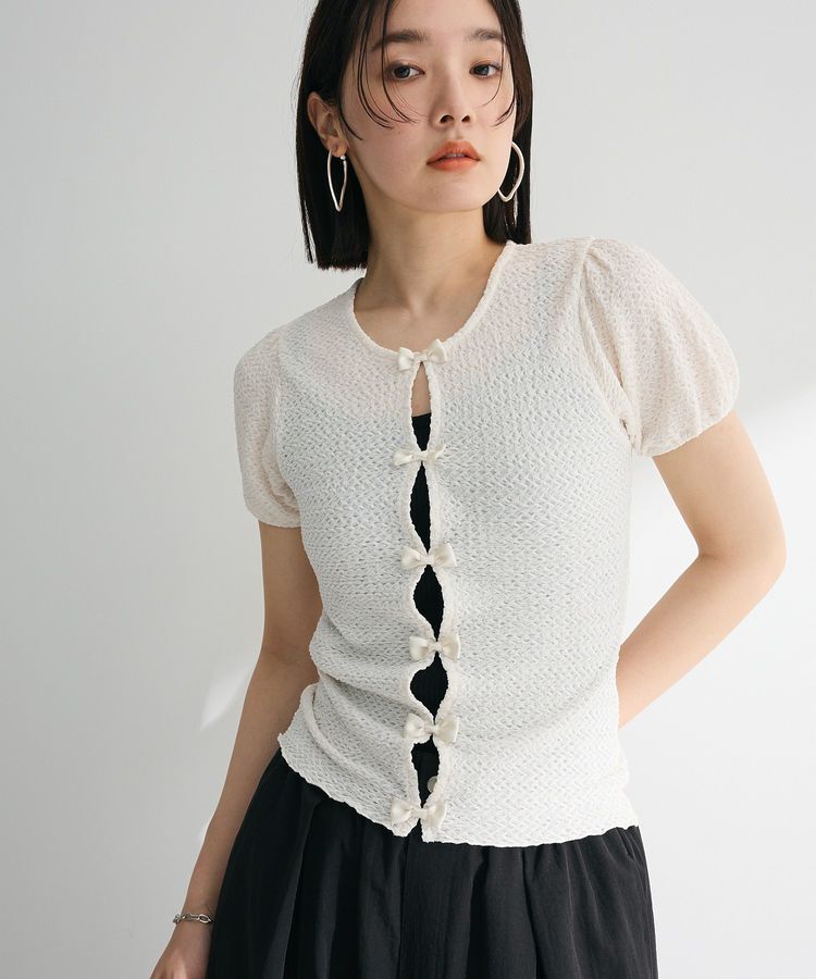 Green Parks「・swing by フロントリボンプルオーバー」|Tシャツ・カットソー|