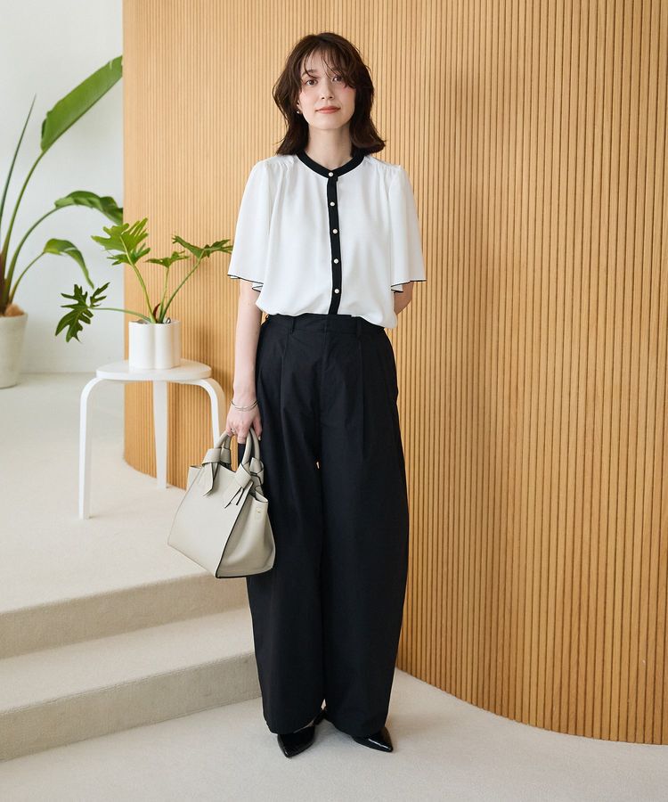 Green Parks「・ELENCARE DUE バイカラーブラウス」|シャツ・ブラウス|