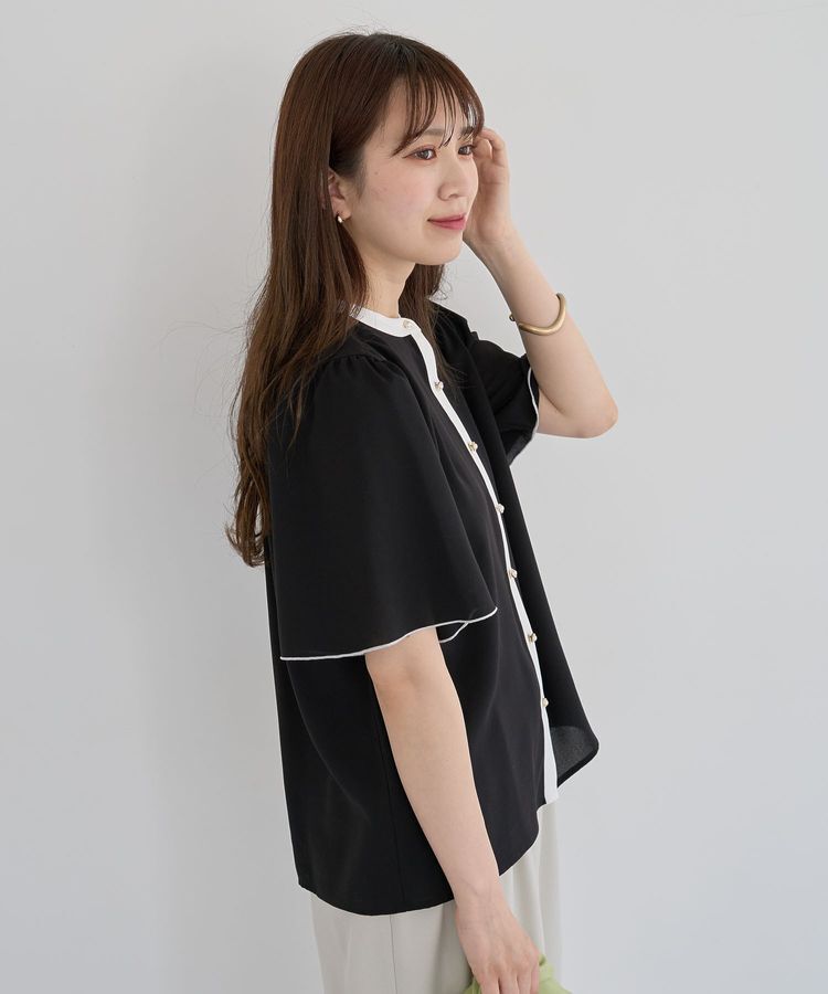 Green Parks「・ELENCARE DUE バイカラーブラウス」|シャツ・ブラウス|