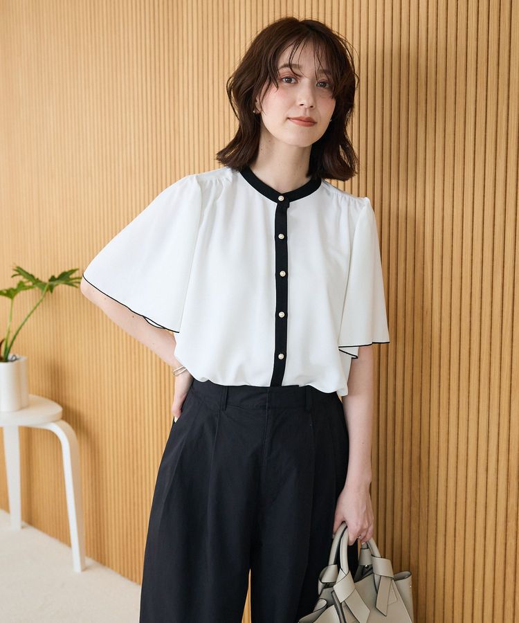 Green Parks「・ELENCARE DUE バイカラーブラウス」|シャツ・ブラウス|