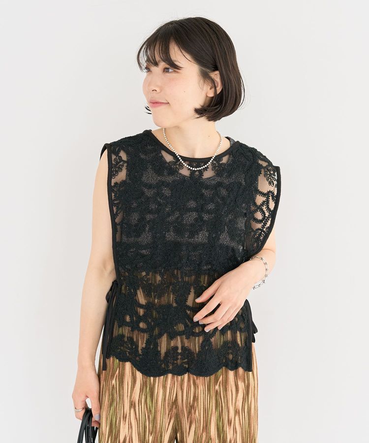 Green Parks「・ELENCARE DUE 2wayレースベスト」|ベスト・ジレ|Black