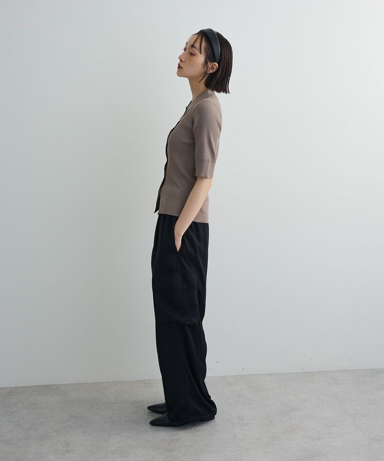 AnriettMusee「ポロ襟5分袖リブニット」|ニット・セーター|