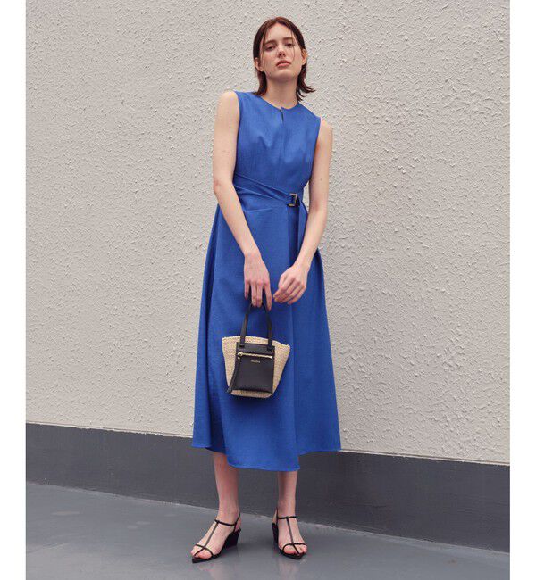 allureville「リネンライクオックスラップワンピース」|ワンピース|ブルー