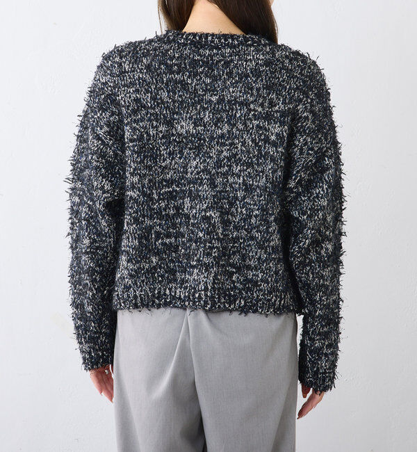  「異素材MIXリボンテープヤーンカーディガン」|カーディガン|