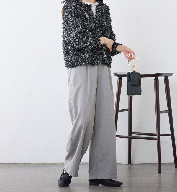  「異素材MIXリボンテープヤーンカーディガン」|カーディガン|
