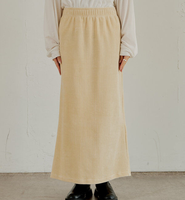  「【低身長・高身長対応】ストレッチコールスカート」|スカート|