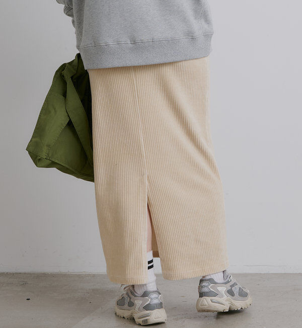  「【低身長・高身長対応】ストレッチコールスカート」|スカート|