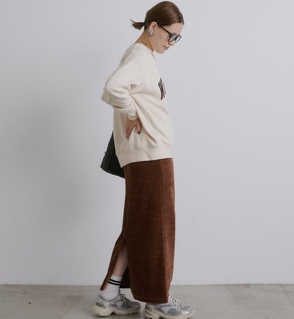  「【低身長・高身長対応】ストレッチコールスカート」|スカート|