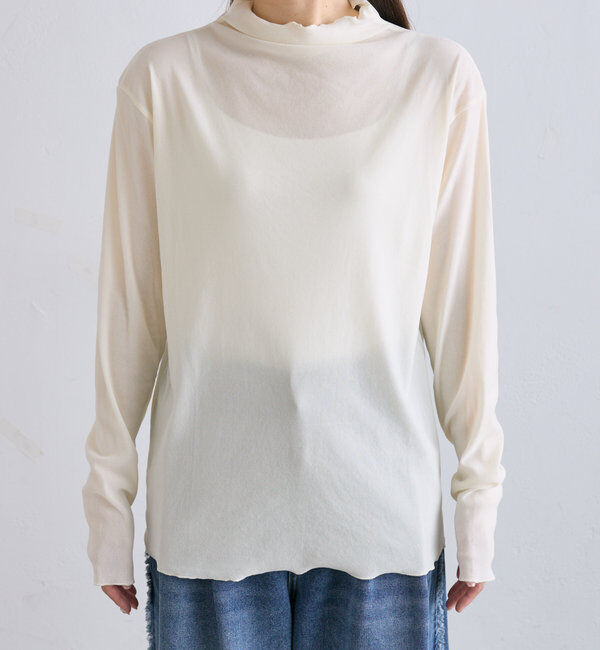  「ナイロンチュールベロアハイネックトップス」|プルオーバー|