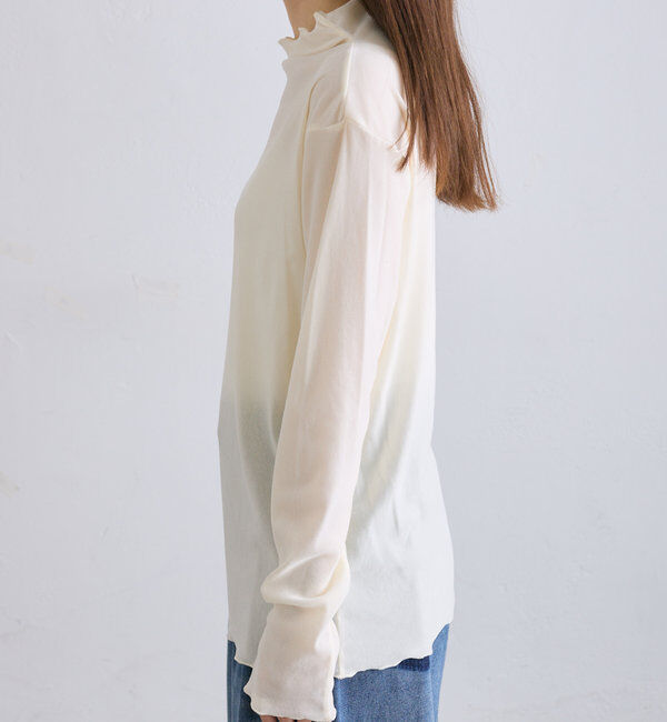  「ナイロンチュールベロアハイネックトップス」|プルオーバー|