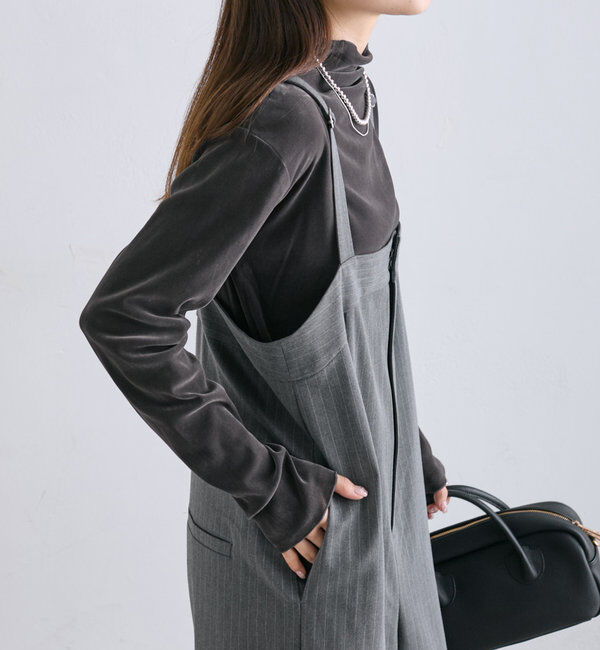  「ナイロンチュールベロアハイネックトップス」|プルオーバー|