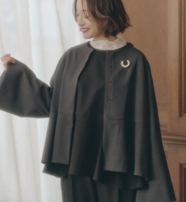  「【Du noir】ノーカラーペプラムシルエットジャケット」|テーラードジャケット|