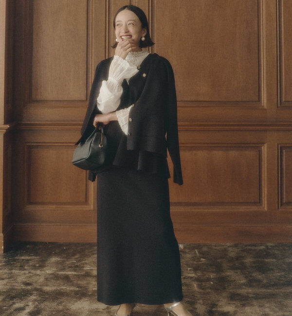  「【Du noir】ミラノリブニットナロースカート」|スカート|