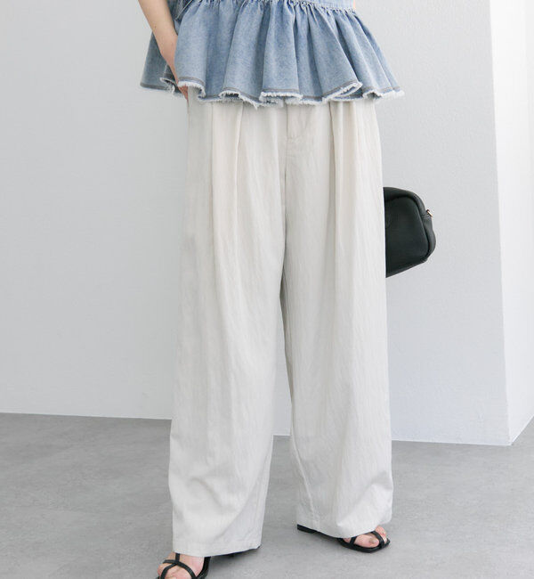  「レーヨンナイロンタックスラックスパンツ」|スラックス|