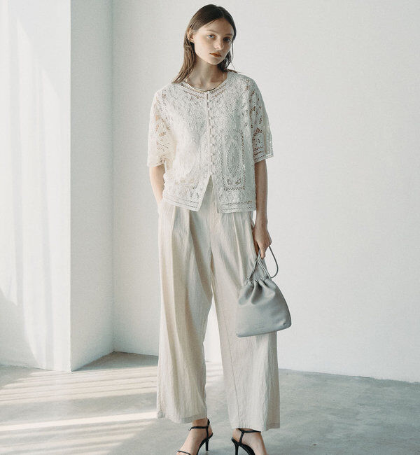  「レーヨンナイロンタックスラックスパンツ」|スラックス|