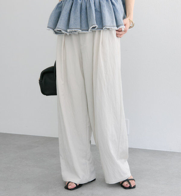  「レーヨンナイロンタックスラックスパンツ」|スラックス|