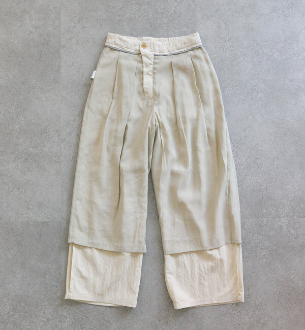  「レーヨンナイロンタックスラックスパンツ」|スラックス|