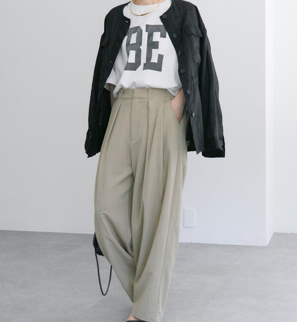  「レーヨンナイロンタックスラックスパンツ」|スラックス|