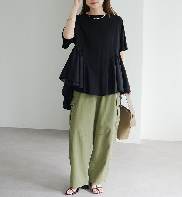  「異素材切り替えTシャツ」|Tシャツ・カットソー|