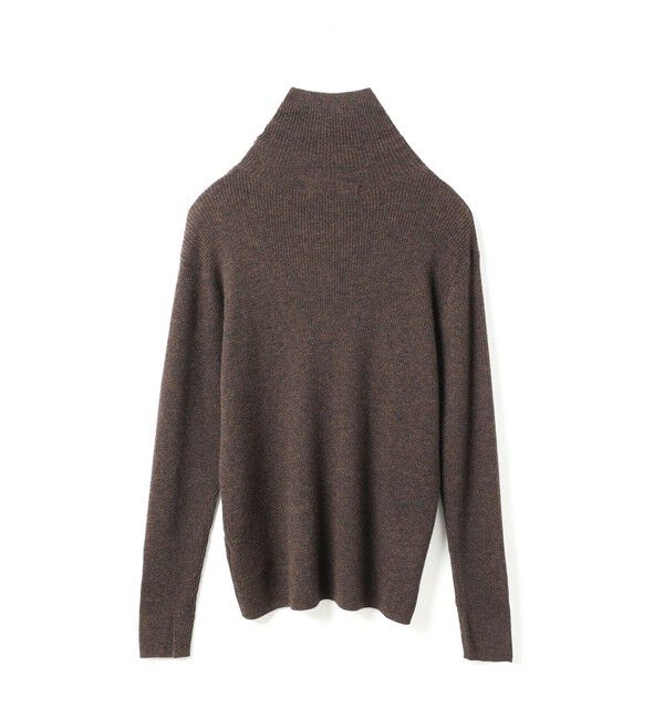 mizuiro ind「mizuiro ind ボタン付きリブハイネックプルオーバー」|ニット・セーター|