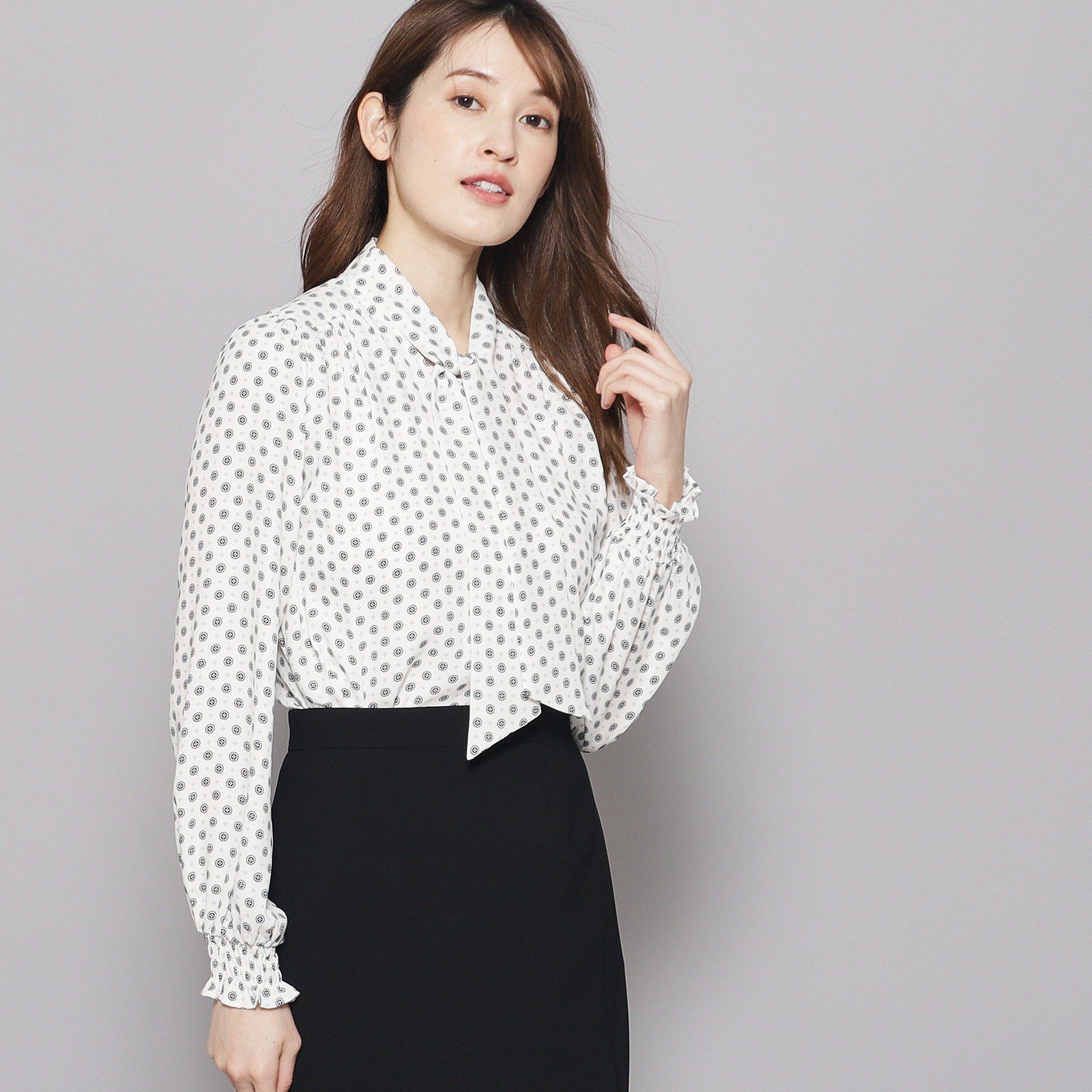 COUP DE CHANCE「【洗える】ボウタイブラウス」|シャツ・ブラウス|ホワイト(101)