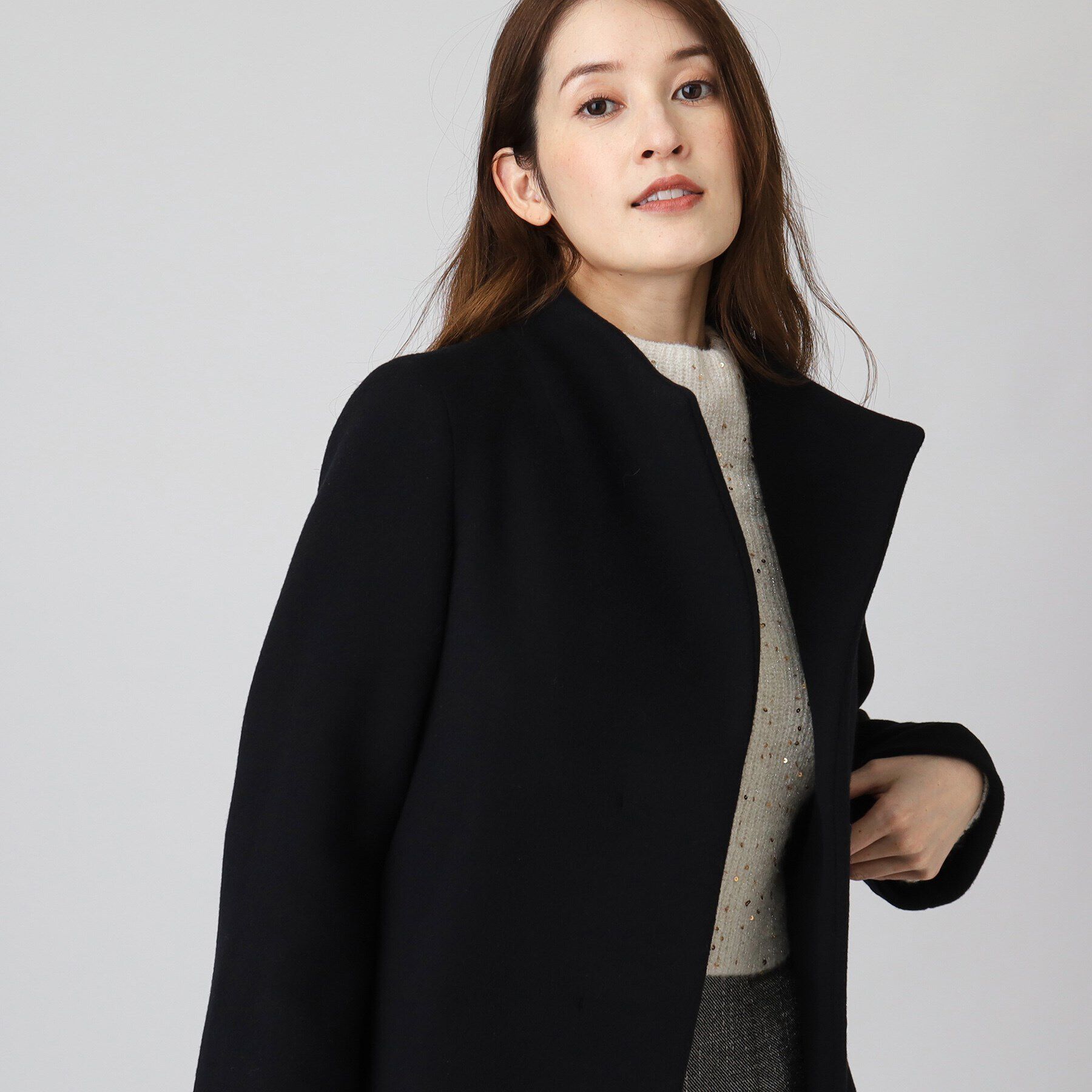 COUP DE CHANCE「【日本製／ショートコート】スカートにもパンツにも◎軽くて暖かいショートコート」|その他|ﾌﾞﾗｯｸ(019)