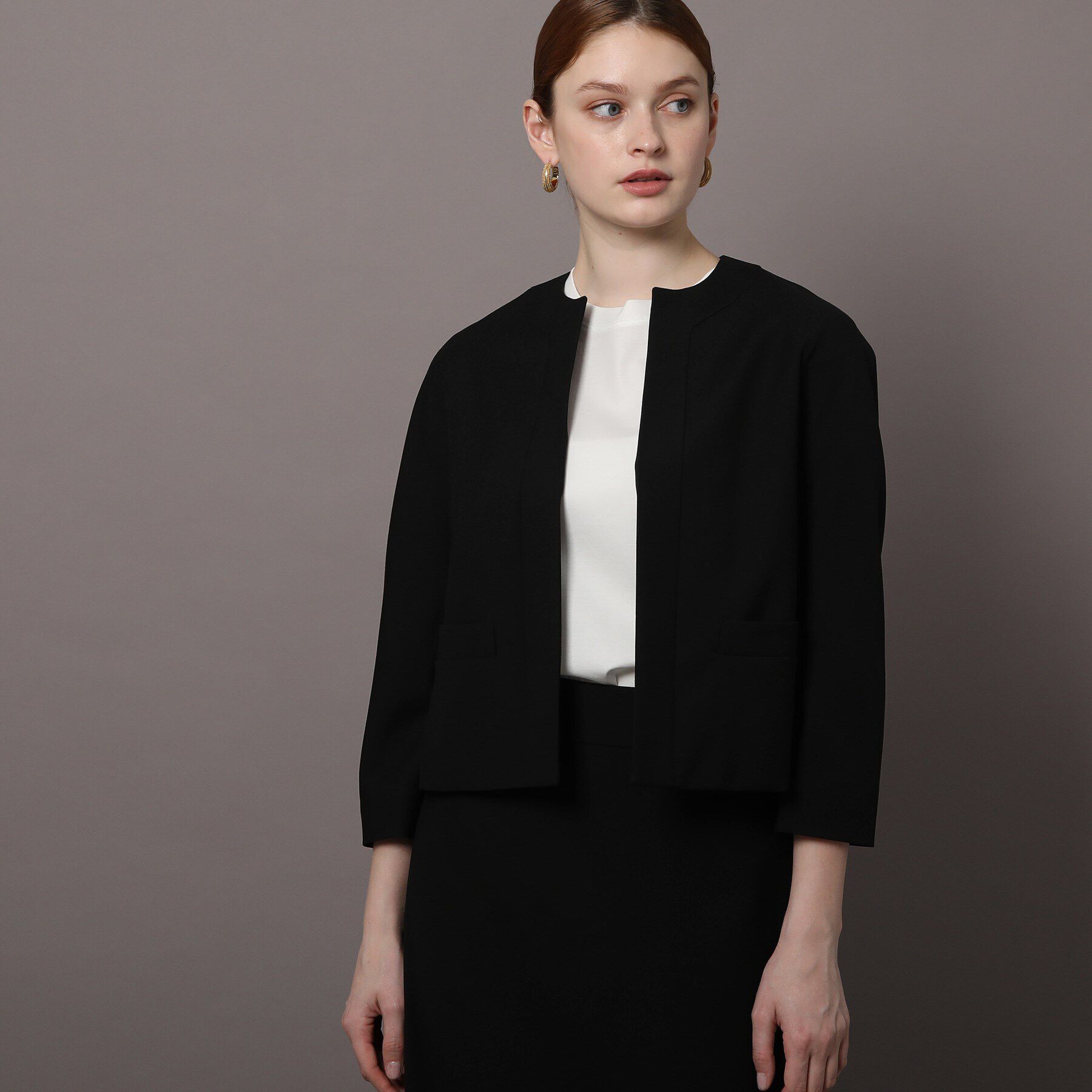 DRESSTERIOR「【セットアップ可】ブラックフォーマルジャケット」|ノーカラージャケット|